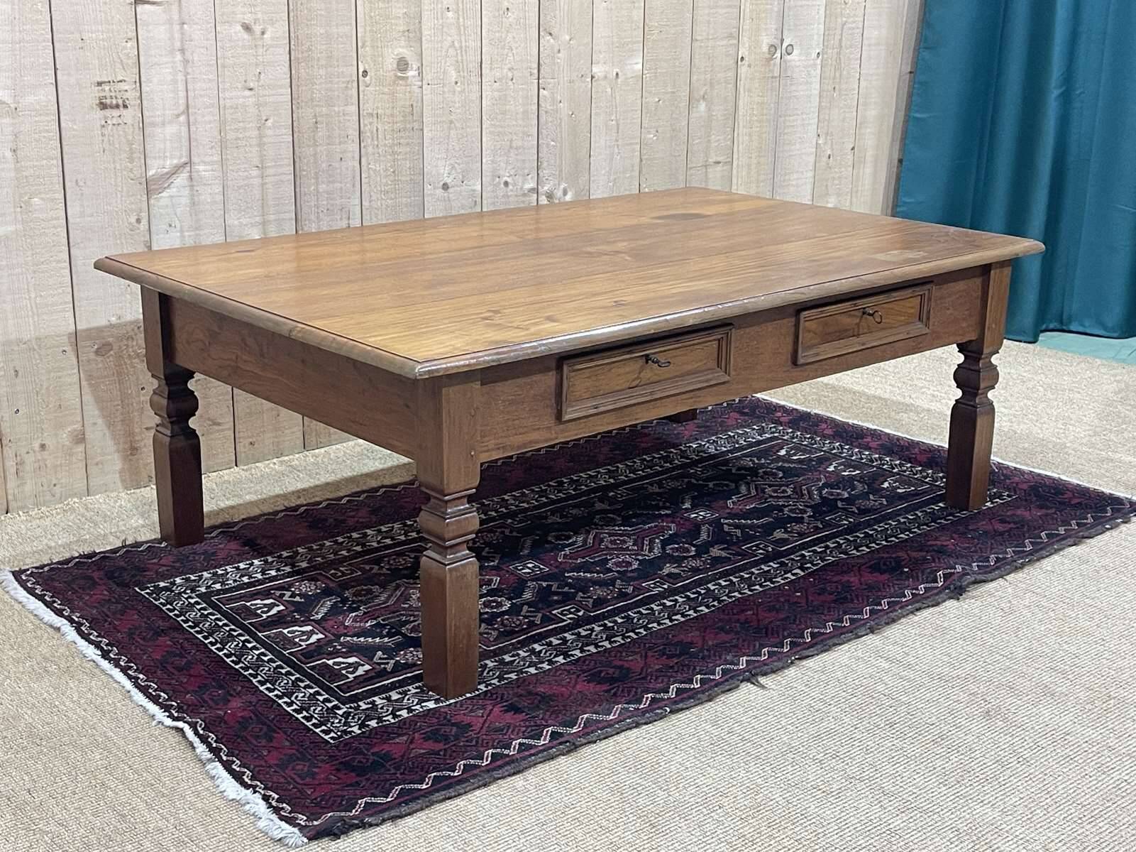 Teak coffee table with 2 drawers from the 1950s.
