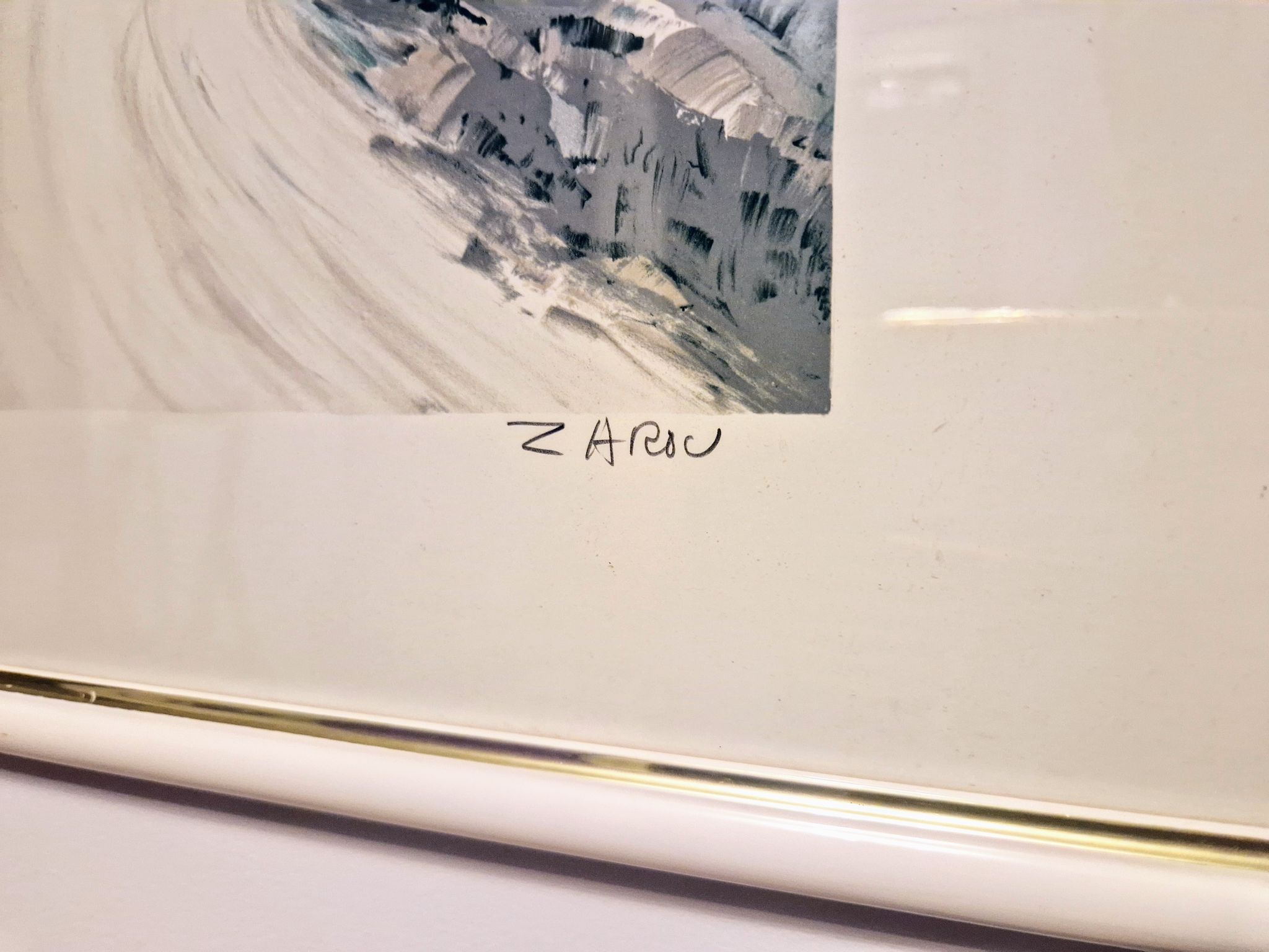 Lithographie "Chemin de l'oliveraie" par Victor Zarou