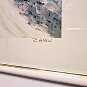 Lithographie "Chemin de l'oliveraie" par Victor Zarou