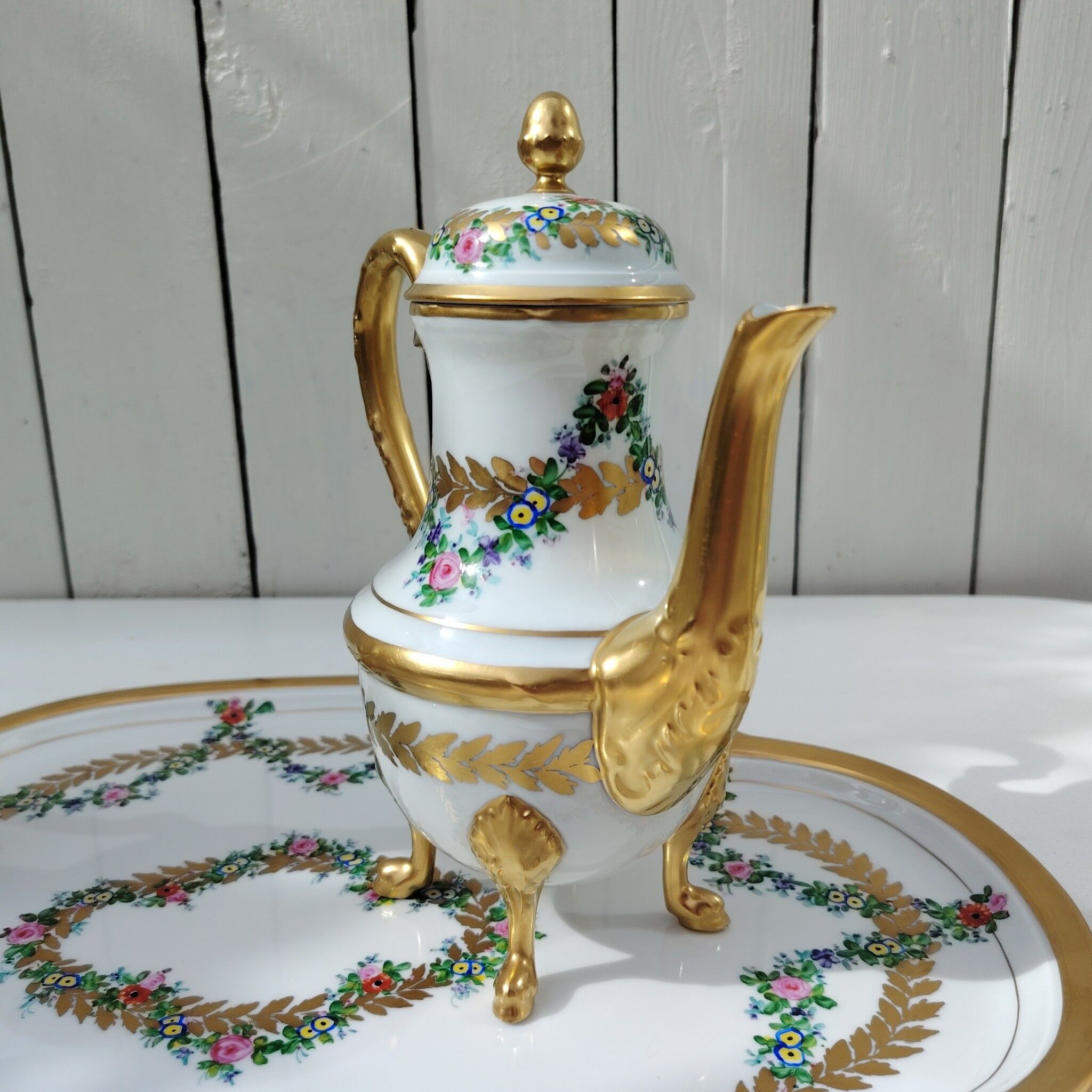Coffee service for two, Limoges porcelain, complete