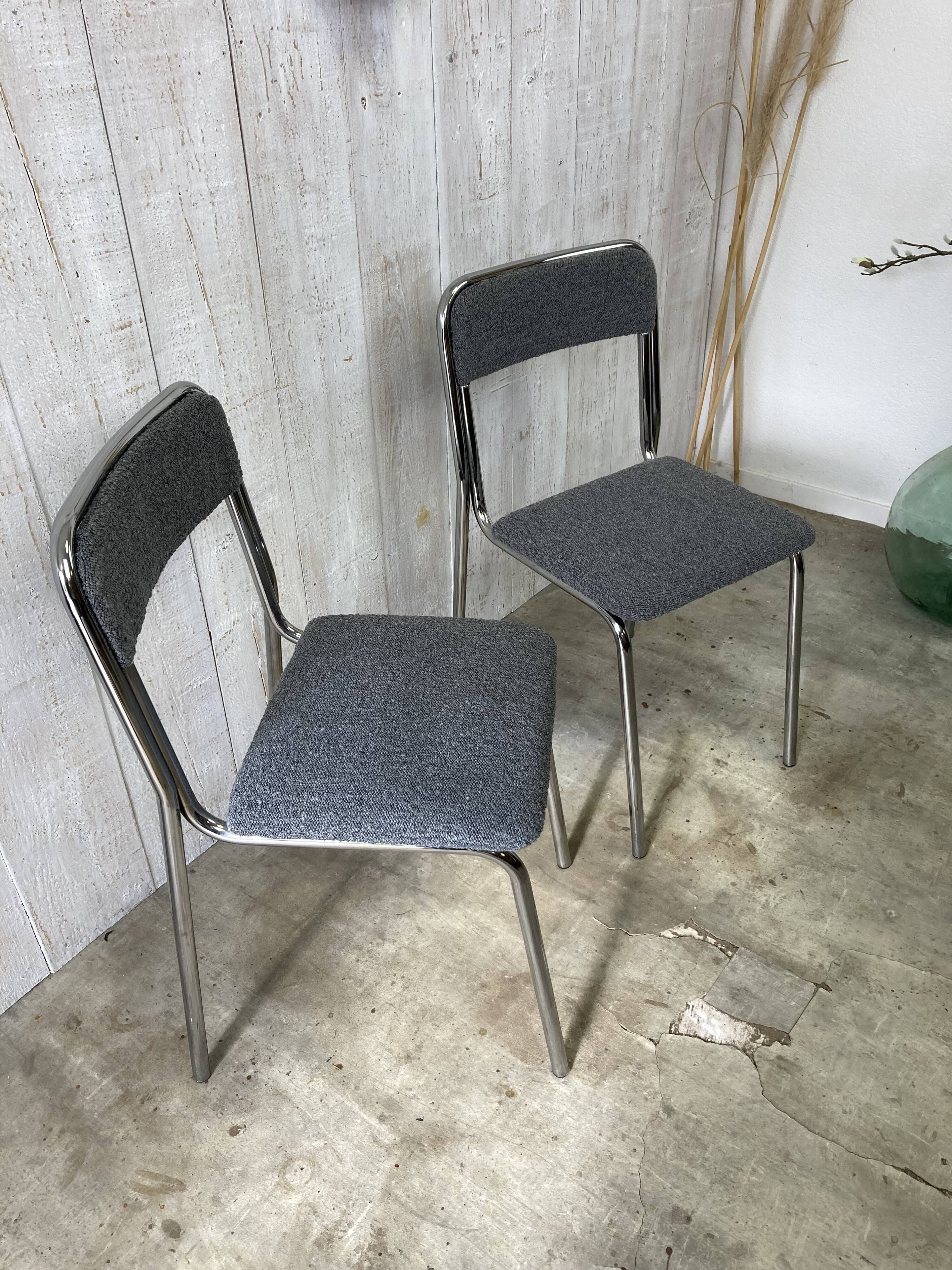 Pair of vintage chrome chairs