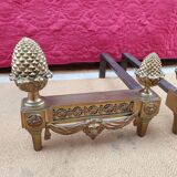 Paire chenets in bronze Louis XVl