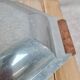 Vintage hammered aluminium tray with wooden handles – Art Deco / modernist style