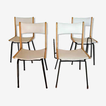 Series of 4 chairs, 50s