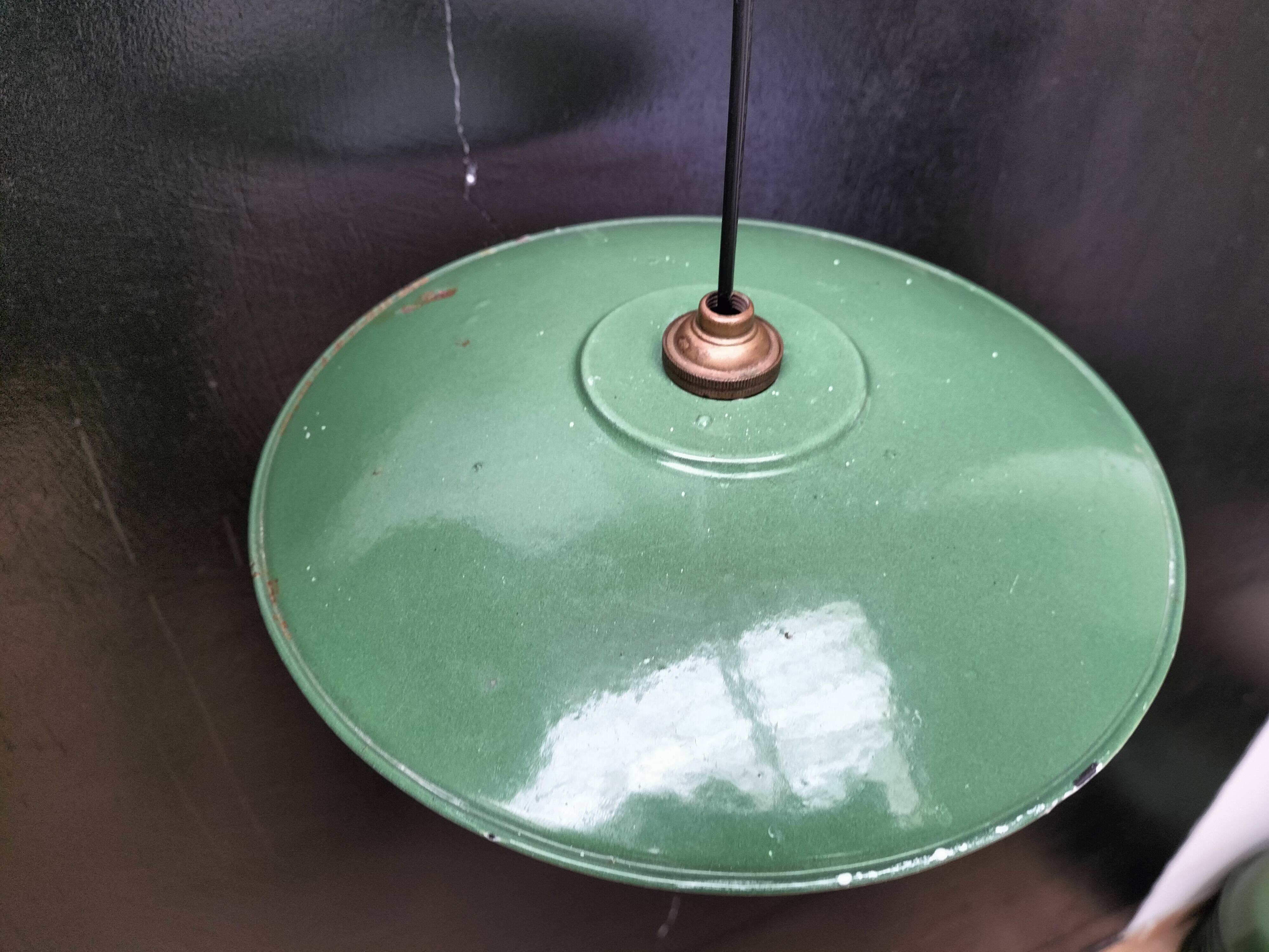 Enameled sheet metal pendant lights