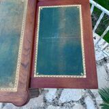 Louis XVI style solid mahogany and bronze flat desk, 19th century