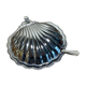 Butter, caviar cup shell Scallops silver metal