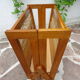 Oak and rattan magazine rack