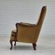 1950s, Danish highback armchair, original upholstery, green velour.