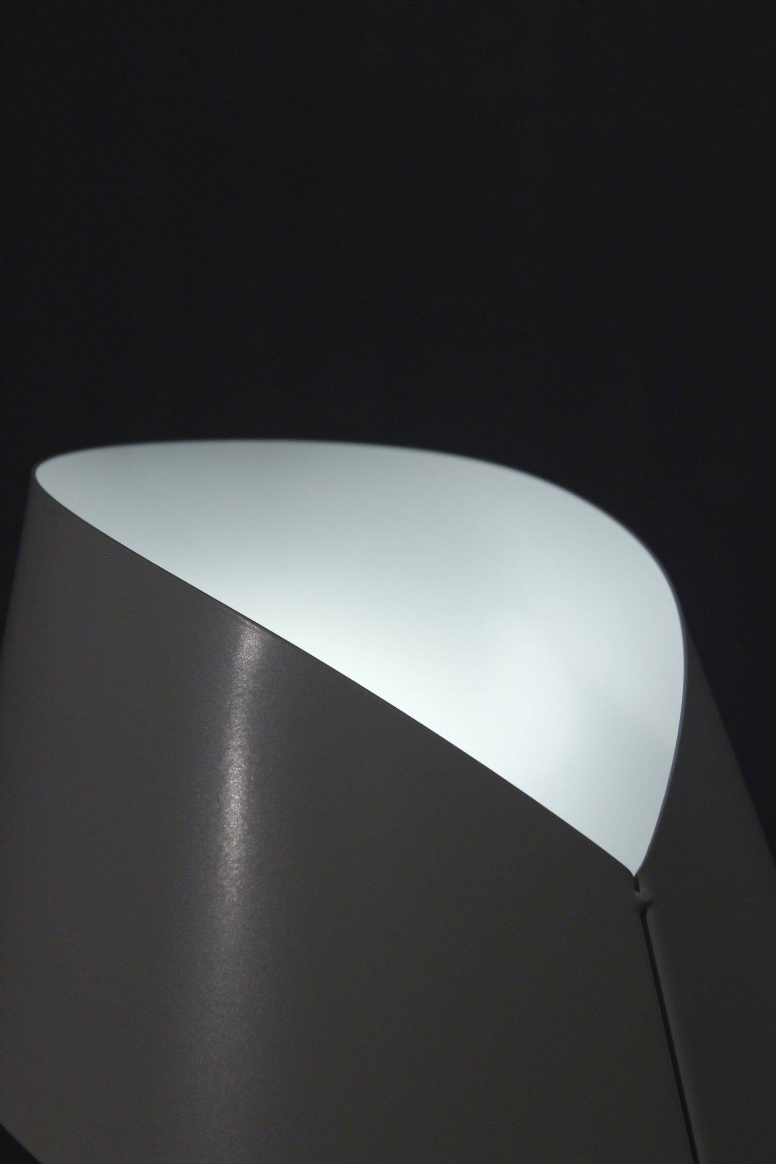 Vintage lamp "Ribbon" folded metal lacquered white design by Claire Norcross & Habi