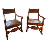 Pair of Renaissance style Spanish armchairs