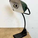 Lampe de Banque Vintage en Émail Vert de BUR, 1930s