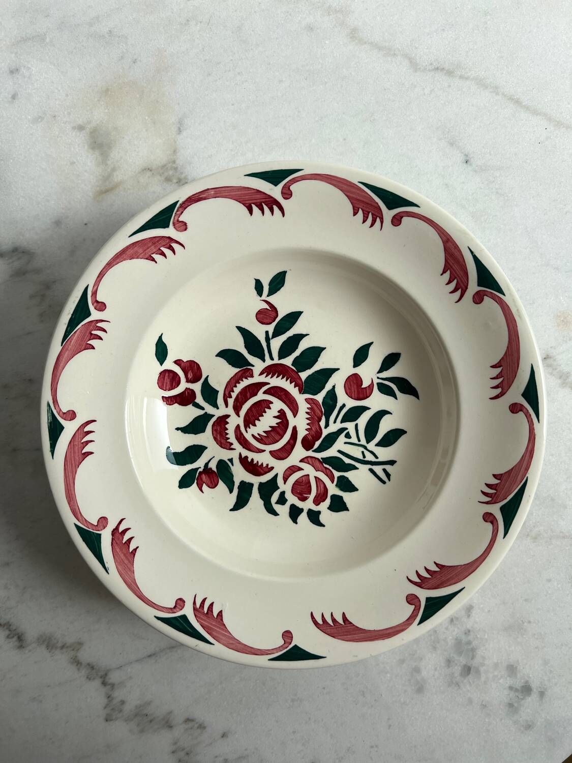 Set of 6 old soup plates from the French manufacturer LONGWY, Alsace model