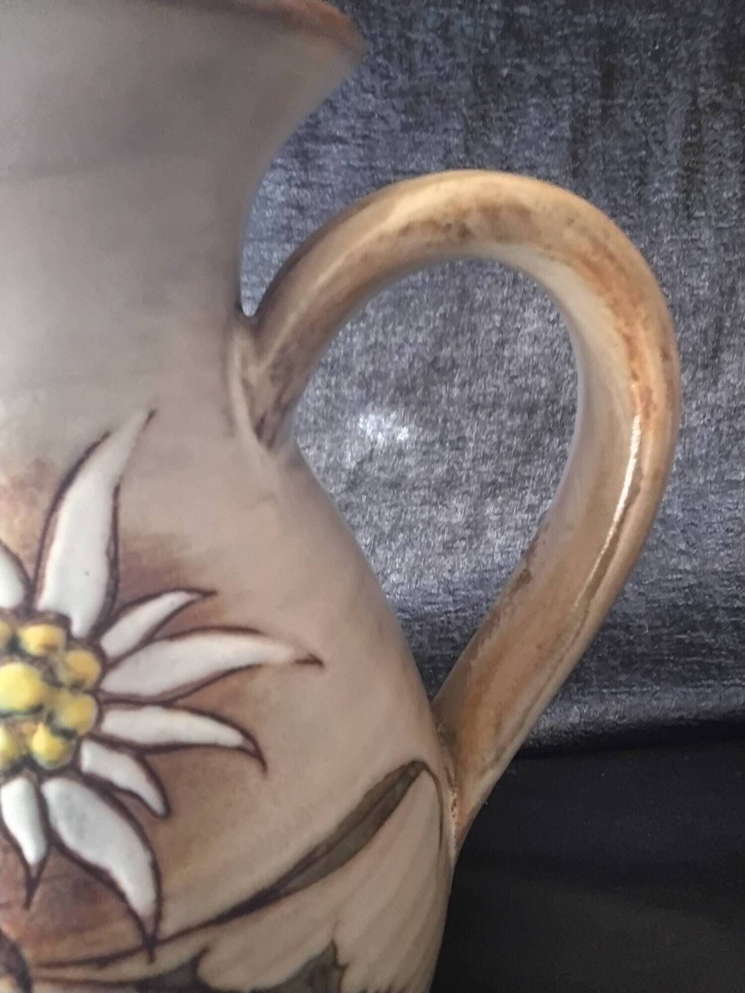 Jug signed in ceramic by Fonck and Matéo made in Valauris.