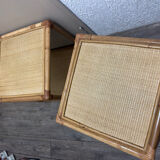 Set of two rattan bedside or side tables