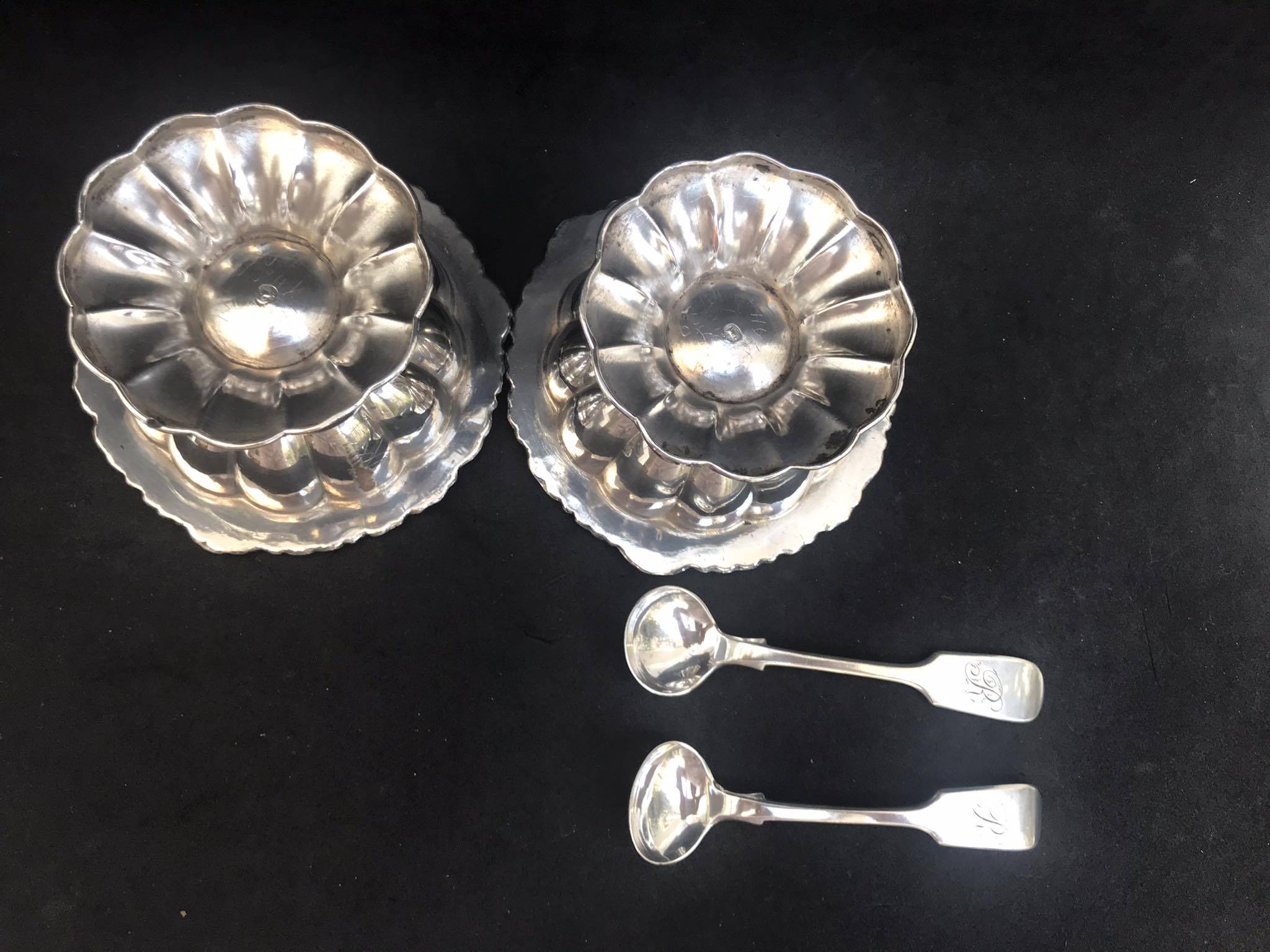 Antique English salt and pepper shakers