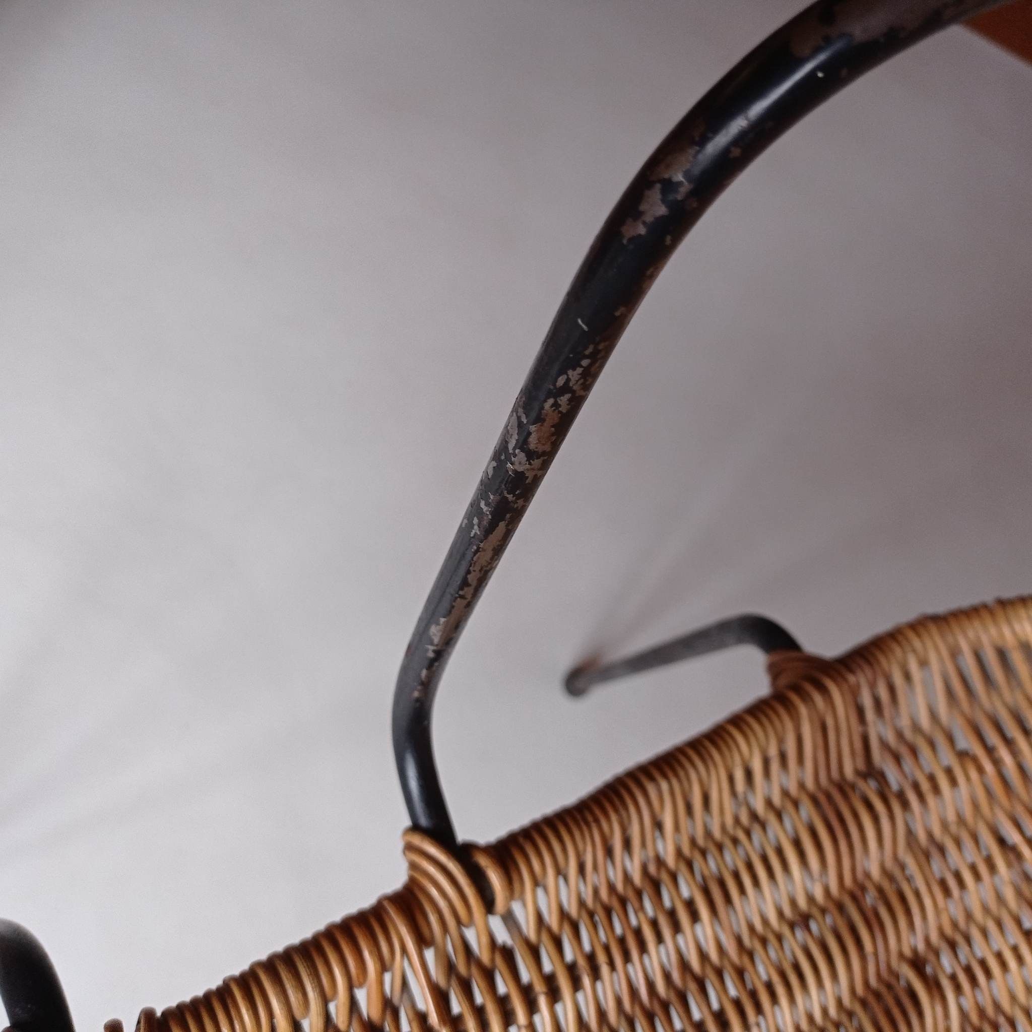 Wicker chair with Campo and Graffi armrests from the 60s.