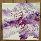 Acrylic triptych painting on canvas