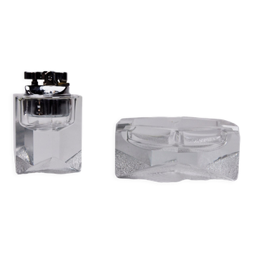 Lighter and ashtray by Antonio Imperatore, murano glass, Italy, 1970