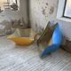 Set of 2 free-form fiberglass planters