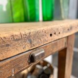 Old solid carpenter's workbench
