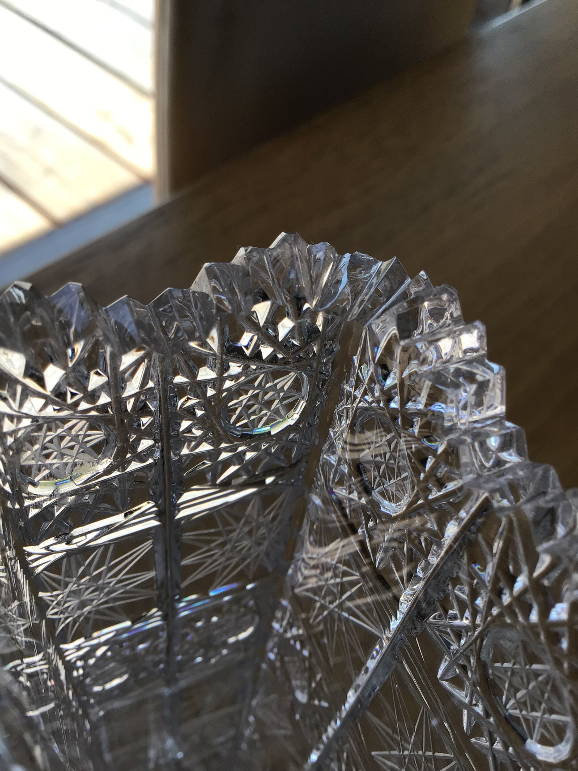 Rectangular cut Saint Louis crystal vase