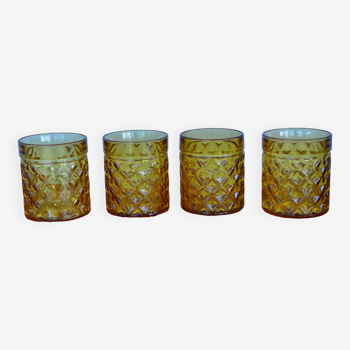 Set of 4 Pernod amber glasses