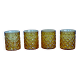 Set of 4 Pernod amber glasses
