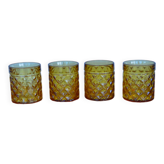 Set of 4 Pernod amber glasses
