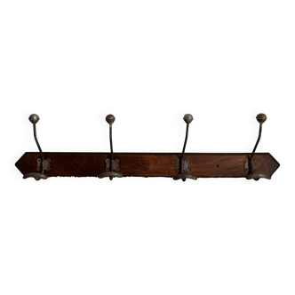 Ancien porte manteau avec patères métal/laiton