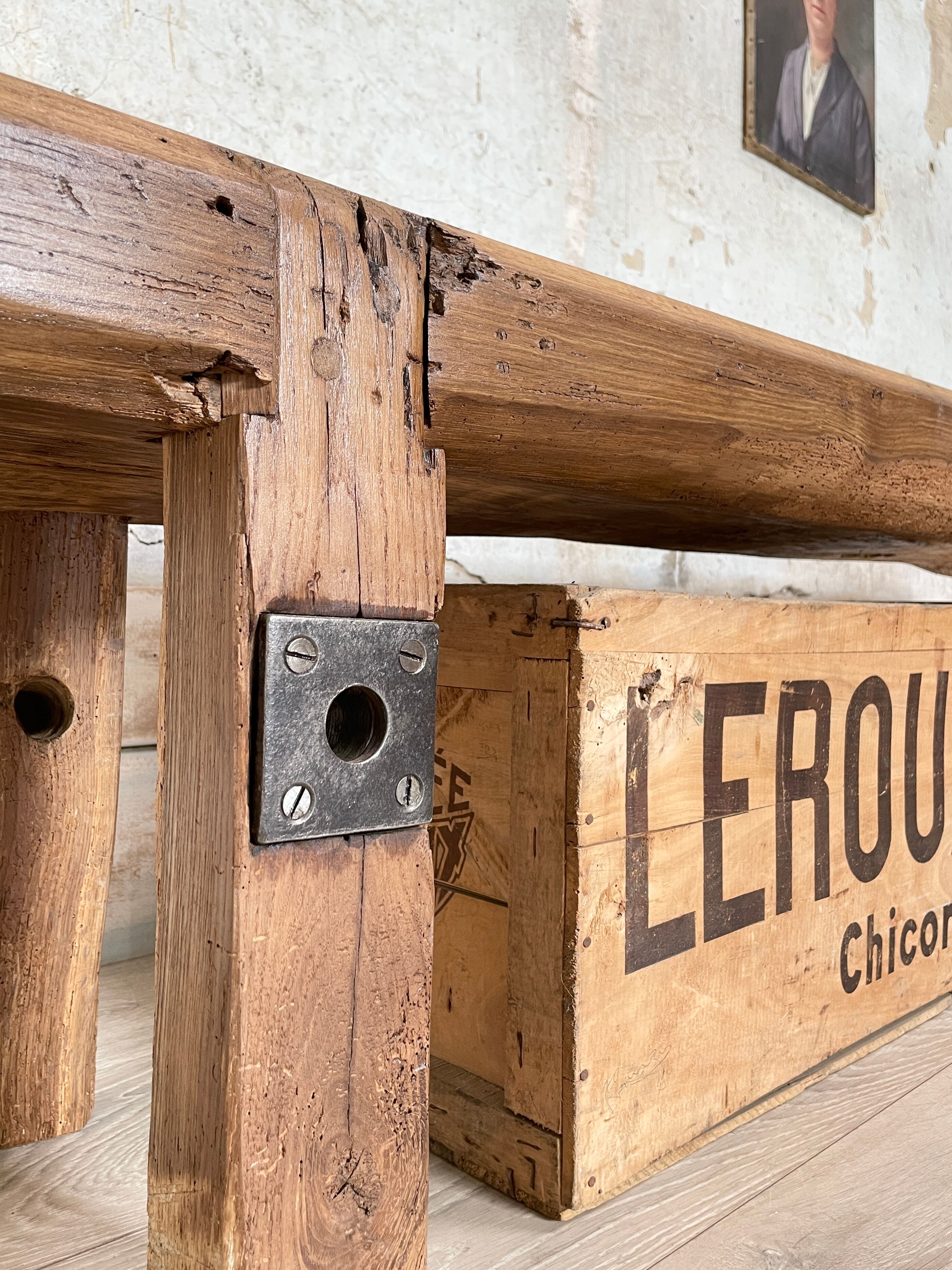 Primitive solid wood coffee table
