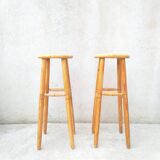 Pair of high pine stools