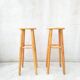 Pair of high stools in pine
