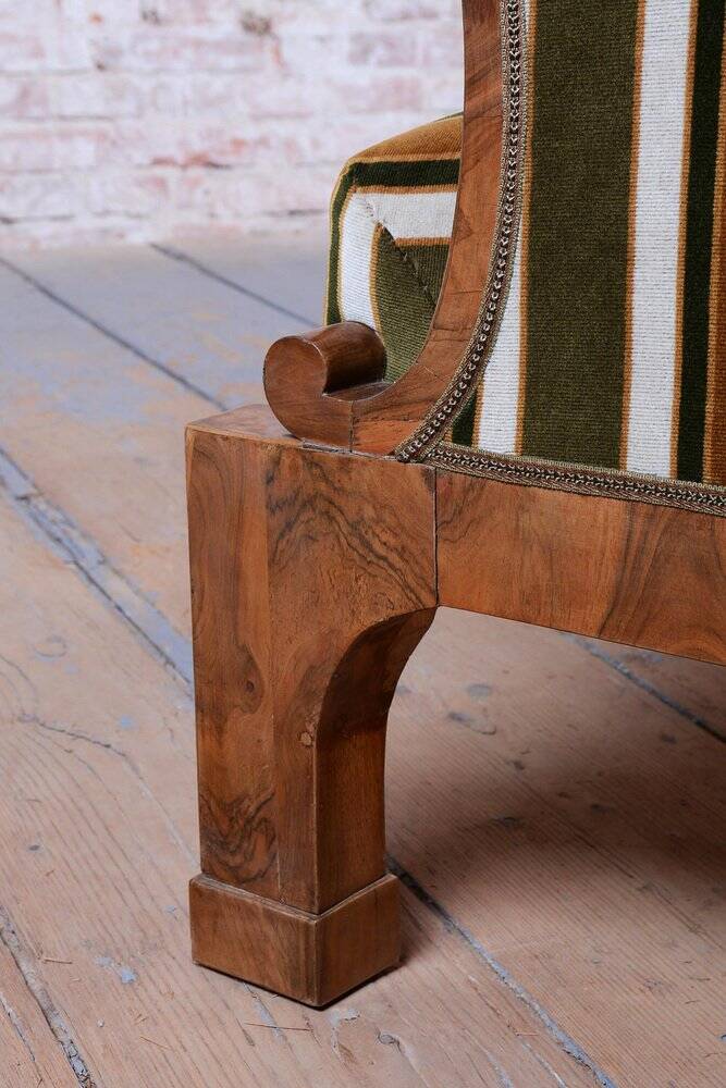 Biedermeier Seating Set in Walnut, 1830s, Set of 3