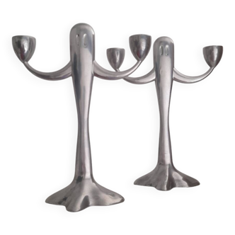 Lot de 2 bougeoir fantôme scandinave