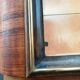 Art Deco showcase 1930 Zebrano, Sycamore and brass foot mustache