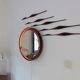 Set of five teak bird wall art, Denmark, 1960s