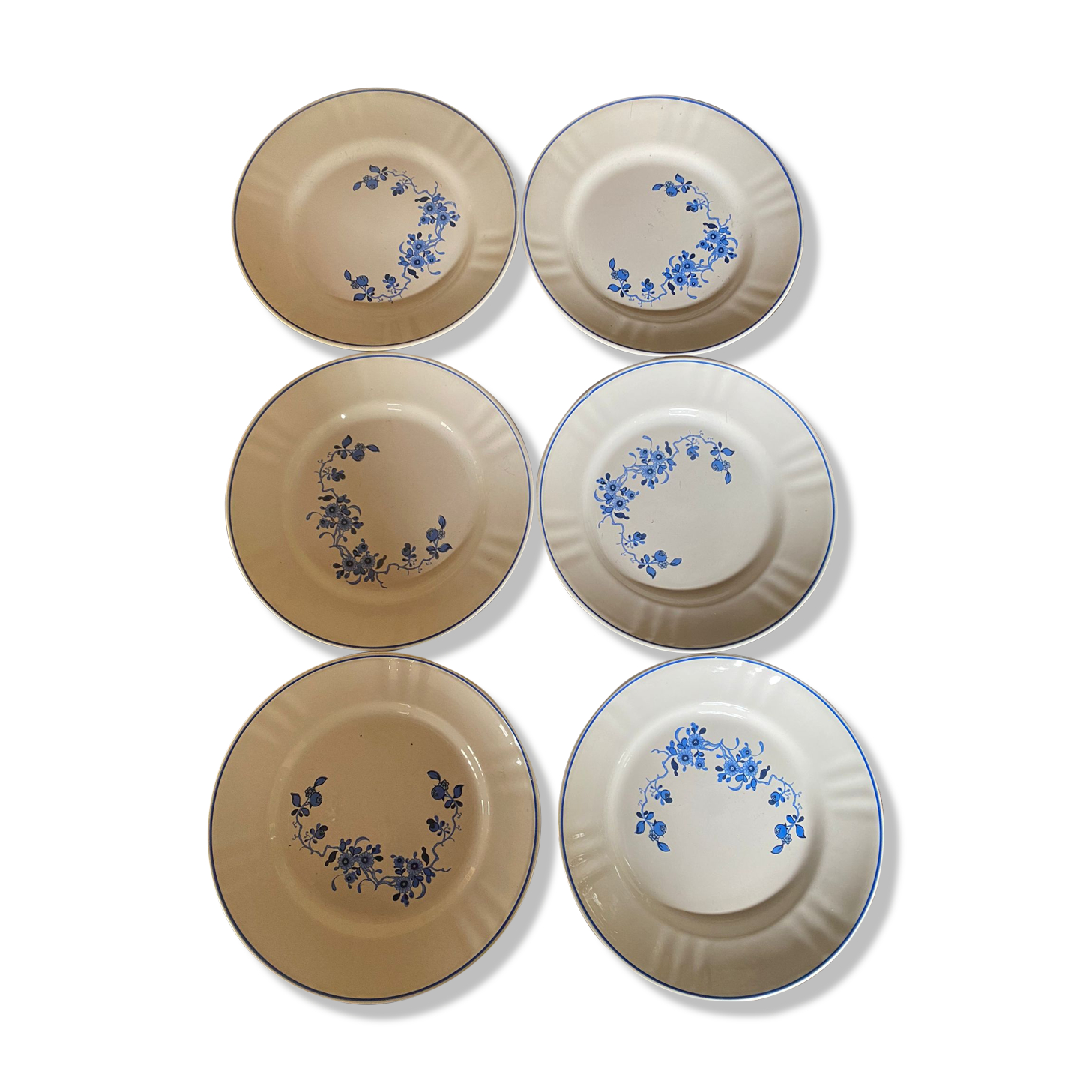 Set of 6 flowered dessert plates