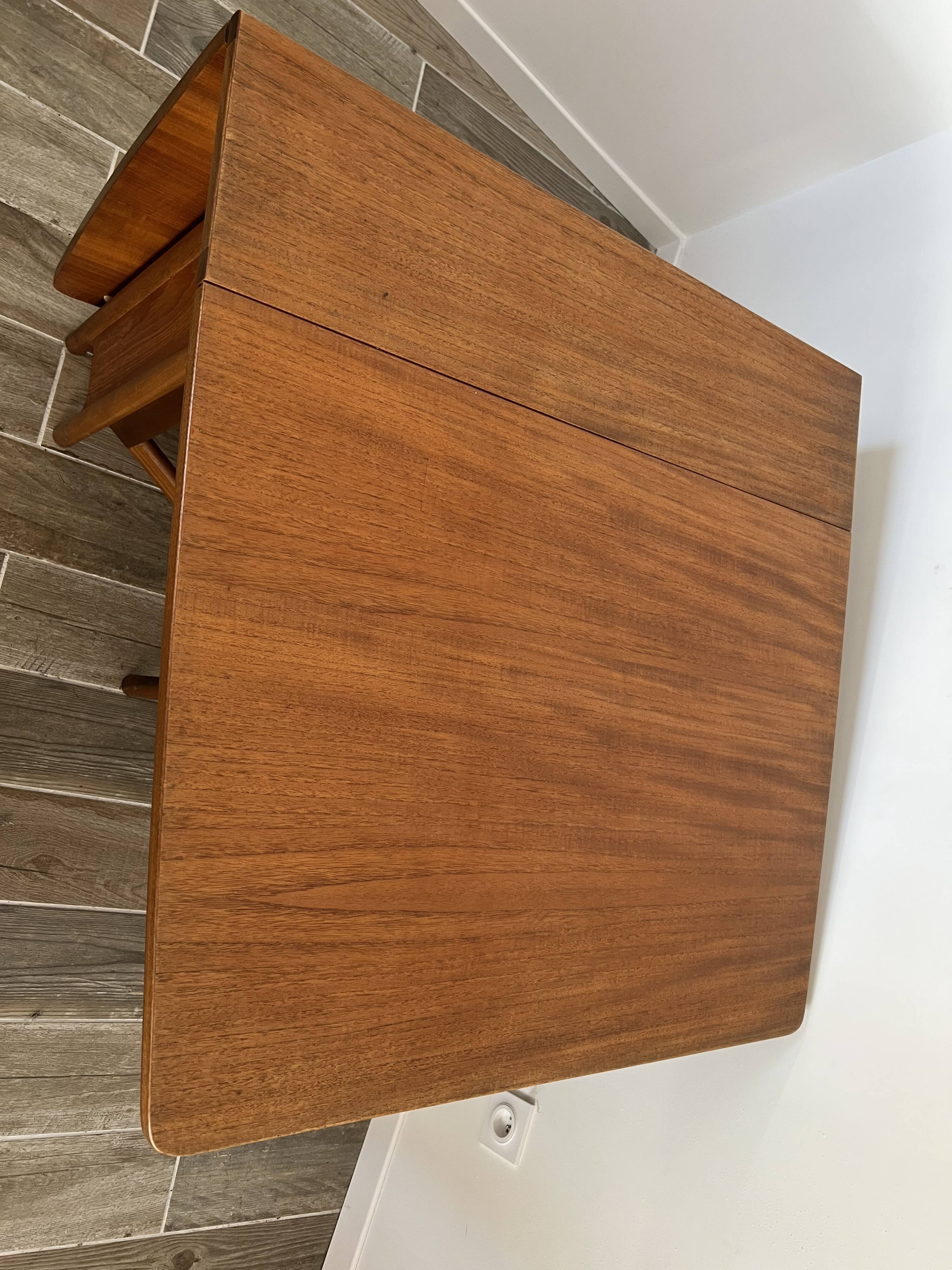 Scandinavian-style teak flap table