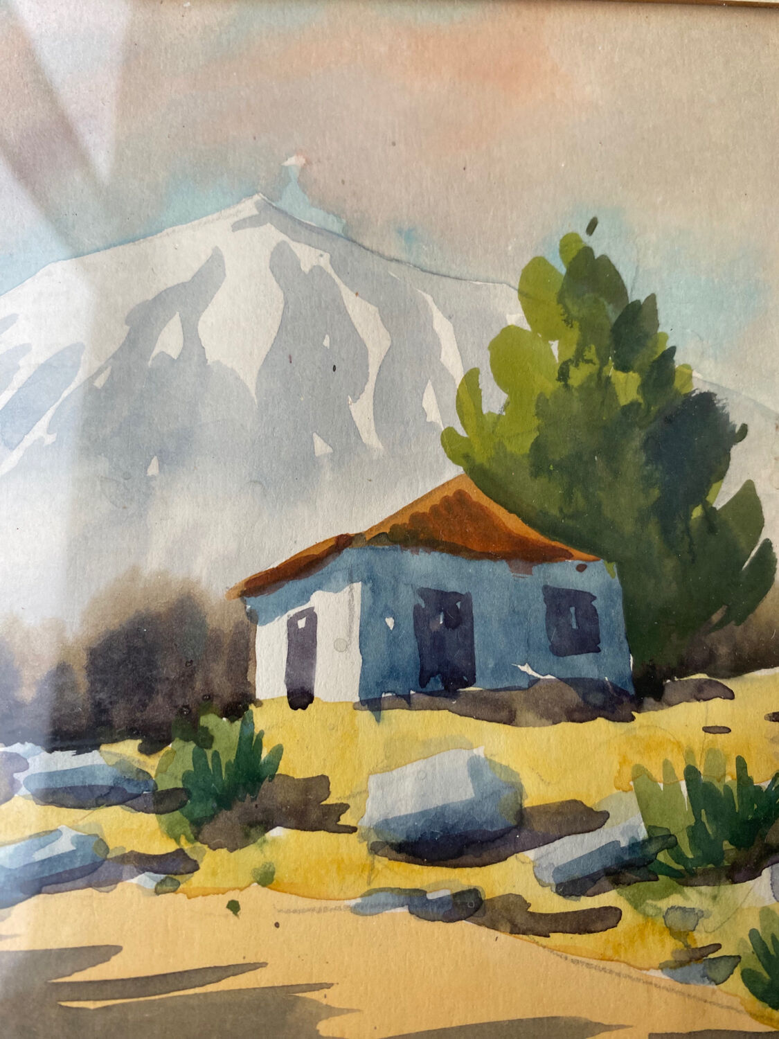 Watercolor The mountain 1972