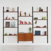 Modular shelving in teak veneer, Denmark, 1970s