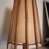 Bedside lamp wicker rattan 1960 1970