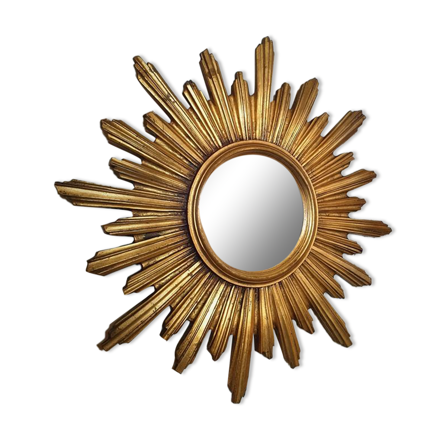 Broche Vintage Miroir Sorcière - Style Argenté - Bon état D'usage