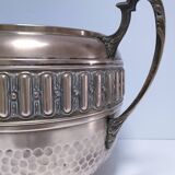 Large art deco stamped brass planter