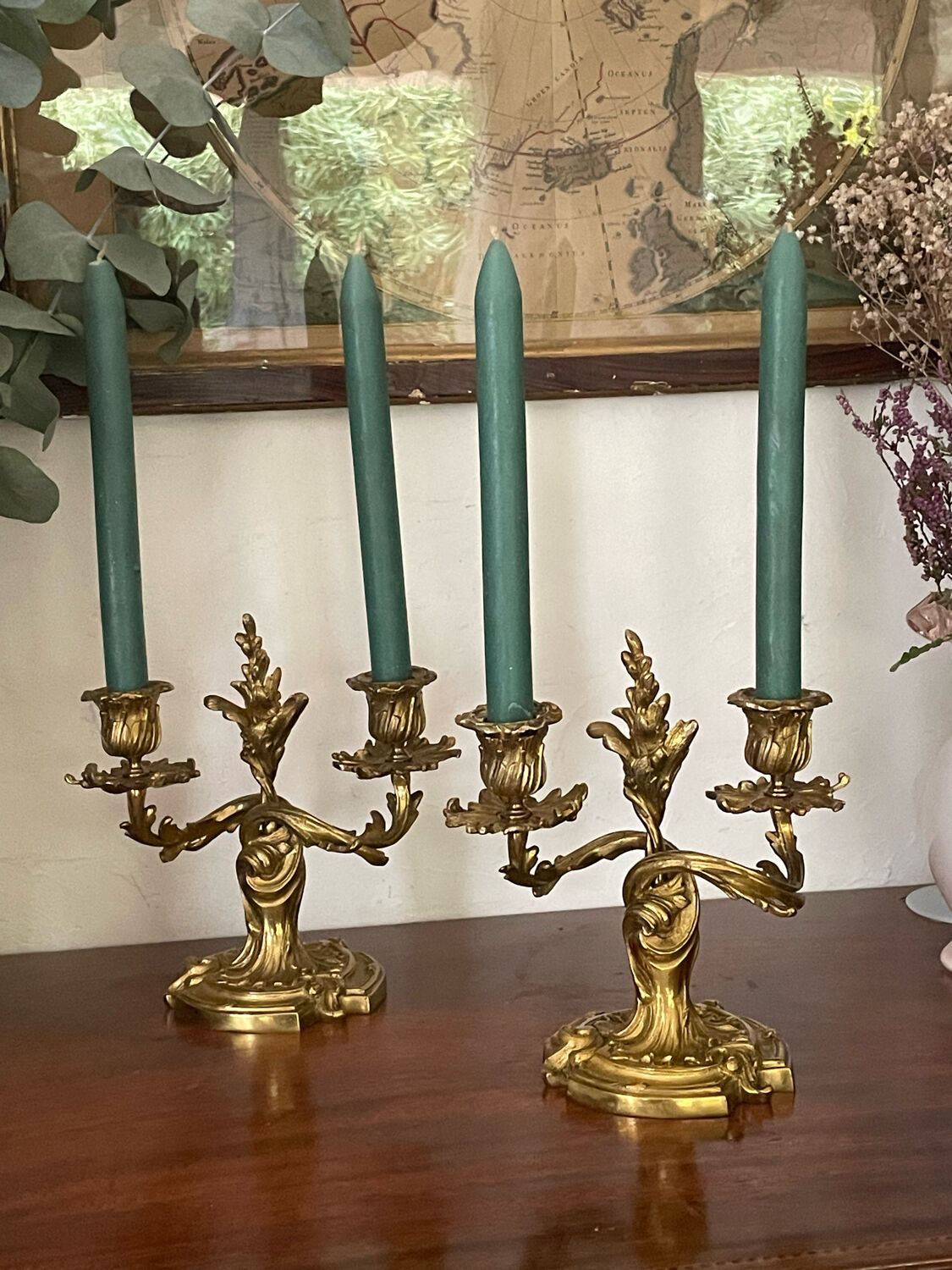 Paire de chandeliers en bronze 19ème