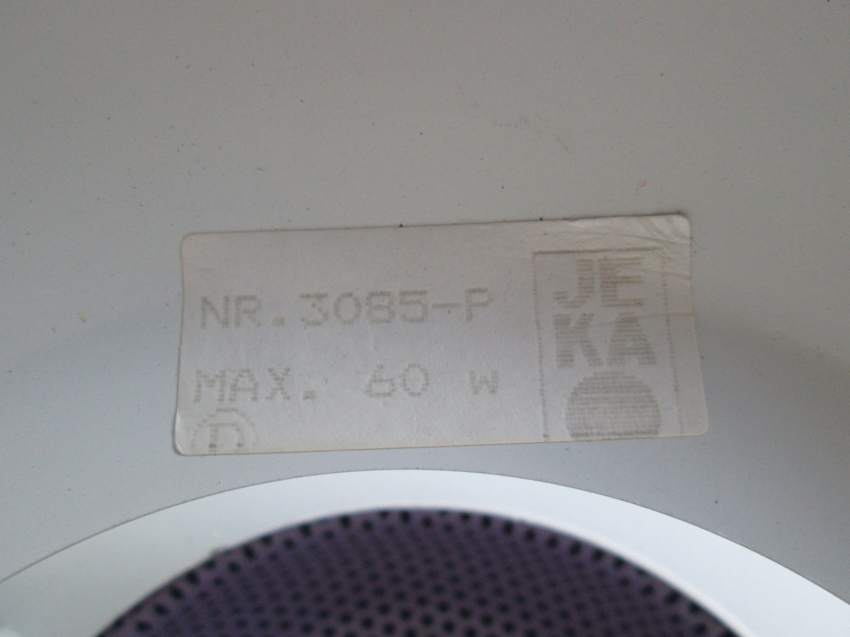 Dansk design white/purple 1980s pendant lamp by Danish Jeka Metaltryk