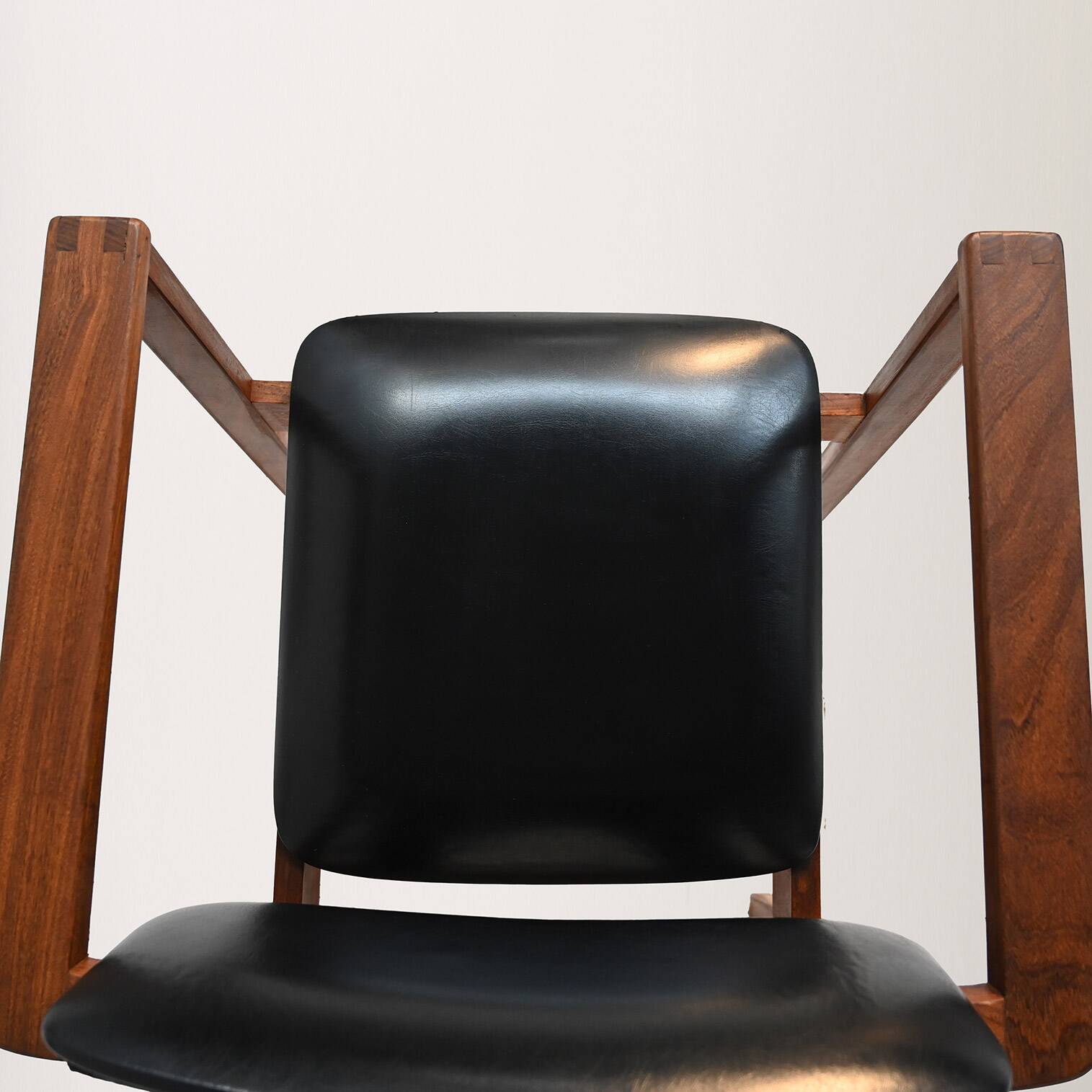 Teak and leather chairs, Denmark 1960s