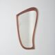 Danish mirror with teak edge and organic design, 1950s