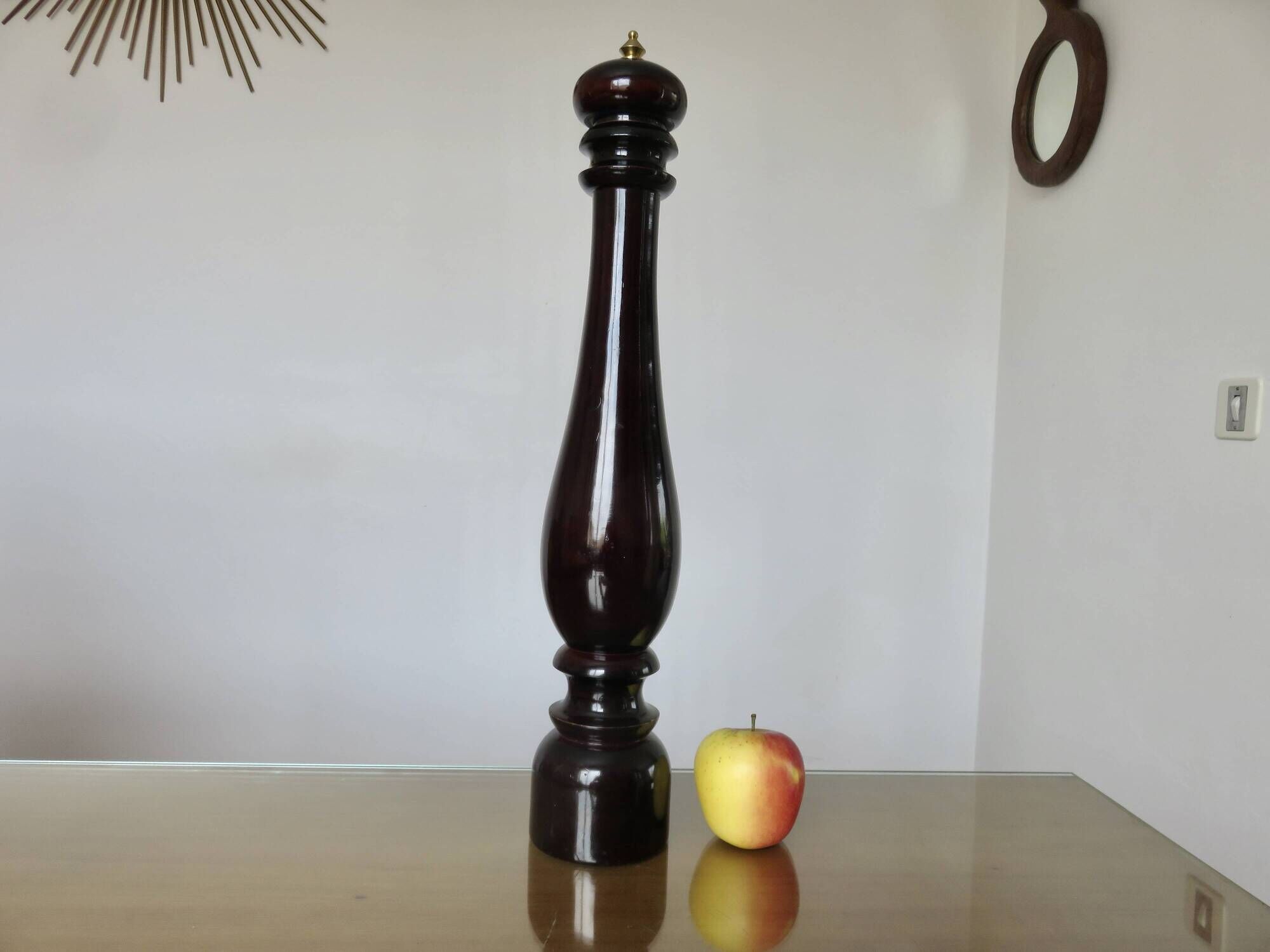 Xxl pepper mill by "chiaruzi" "cc" florence, italy, lacquered wood, 1970
