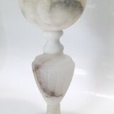 alabaster table lamp with alabaster globe Italy 1950-60